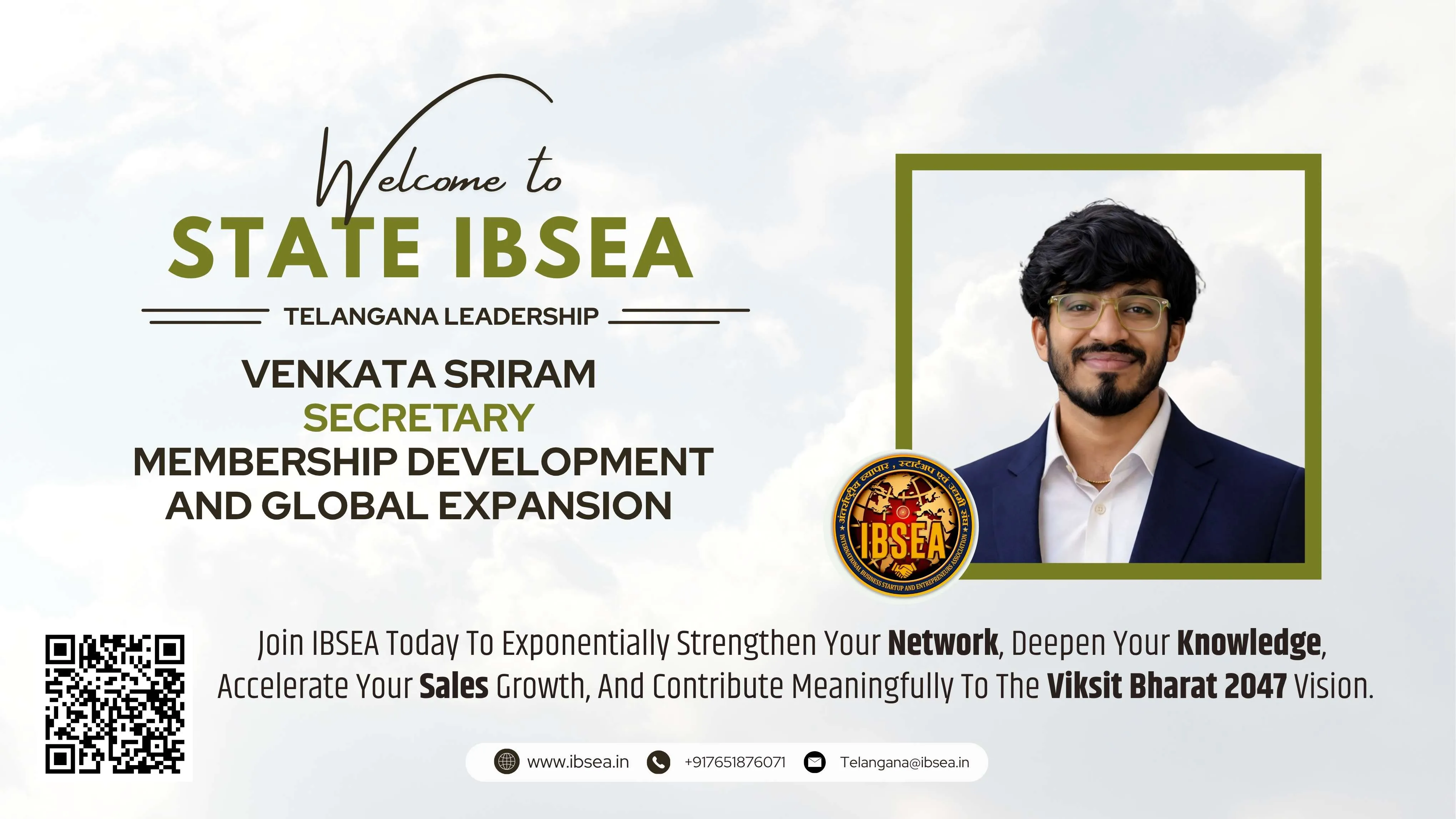 Venkata Sriram Has Been Appointed As Secretary Telangana For IBSEA.